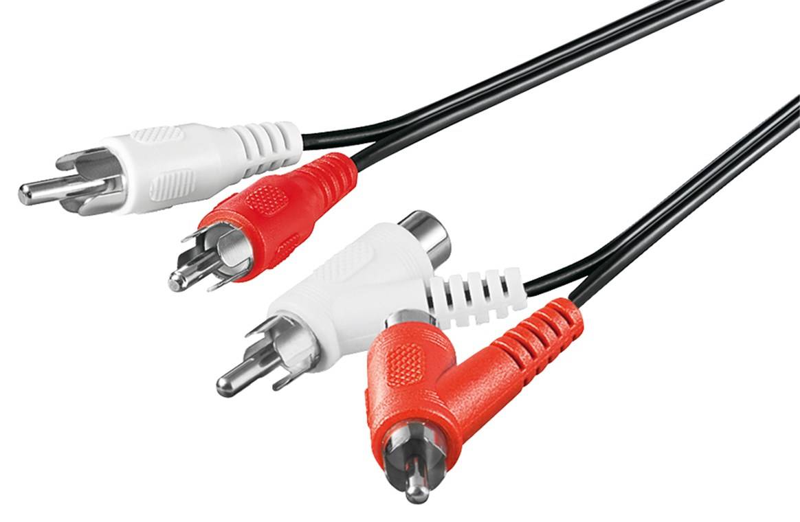 140x Goobay 50214 Stereo-Verbindungskabel, Cinch mit Durchleitung, 1.5 m - 2x Cinch-Stecker > 2x Cinch-Stecker/Buchse