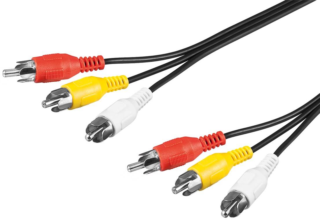 25x Goobay 50770 Composite Audio-Video-Verbindungskabel, 3x Cinch, 10 m - 3x Cinch-Stecker > 3x Cinch-Stecker