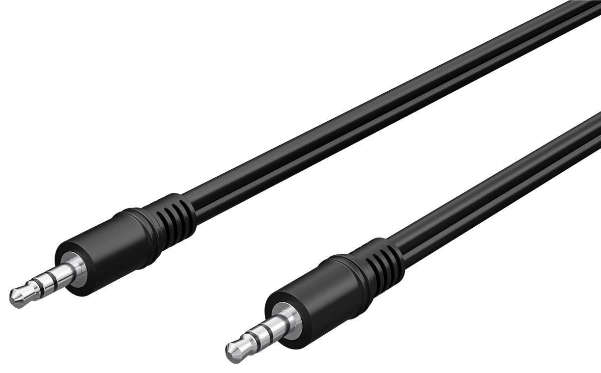 80x Goobay 50430 Audio Verbindungskabel AUX, 3,5 mm Stereo, Flachkabel, 5 m, Schwarz - Klinke 3,5 mm Stecker (3-Pin, stereo) > Klinke 3,5 mm