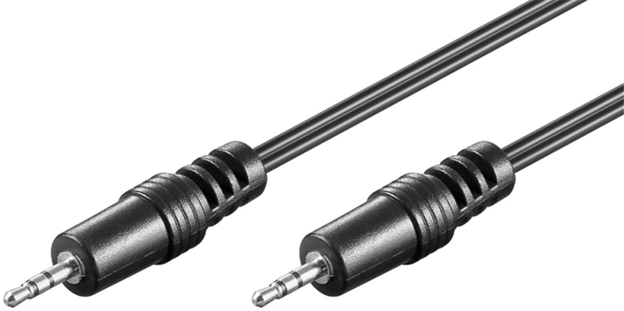 150x Goobay 50457 Audio Verbindungskabel AUX, 2,5 mm Stereo, 1.5 m, Schwarz - Klinke 2,5 mm Stecker (3-Pin, stereo) > Klinke 2,5 mm Stecker (3-Pin