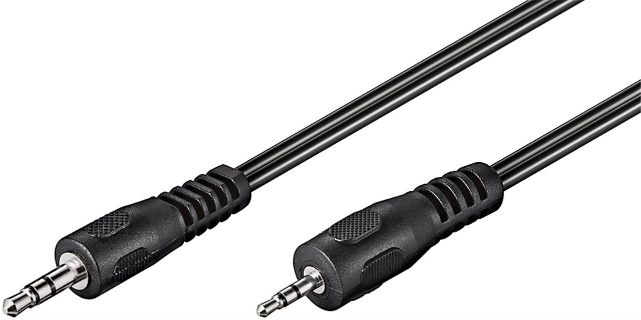 140x Goobay 50459 Audio Adapterkabel AUX, 3,5 mm zu 2,5 mm Stereo, 2 m, Schwarz - Klinke 3,5 mm Stecker (3-Pin, stereo) > Klinke 2,5 mm Stecker