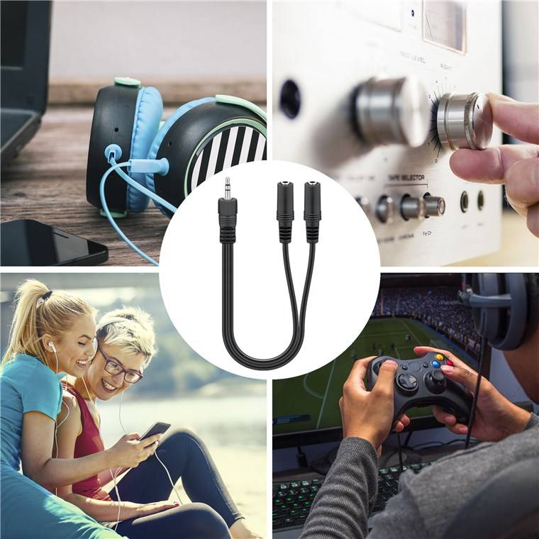 250x Goobay 50464 Audio Y-Adapterkabel (3,5 mm stereo), 0.2 m, Schwarz - Klinke 3,5 mm Stecker (3-Pin, stereo) > 2x Klinke 3,5 mm Buchse (3-Pin
