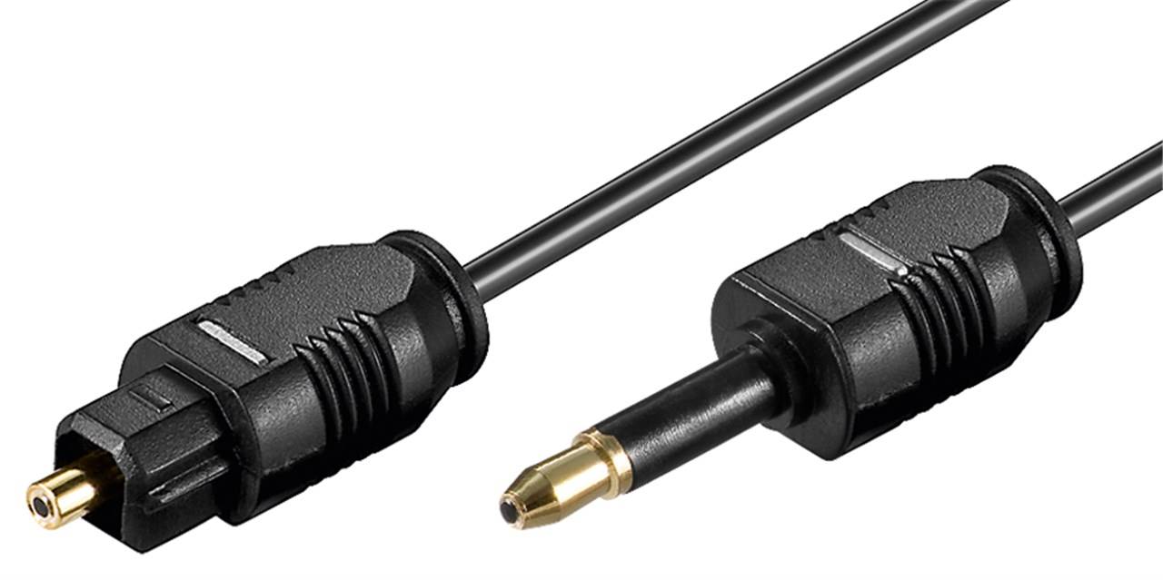 250x Goobay 51225 Toslink-auf-Mini-Toslink-Kabel, 2 m - 3,5 mm mini Toslink-Stecker > Toslink-Stecker, ø mm