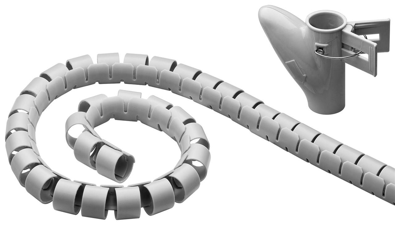 20x Goobay 51922 Kabelkanal, Grau - robuster Spiralschlauch, um z. B. TV-Kabel, Ladekabel oder Stromkabel sicher und praktisch zu kaschieren.