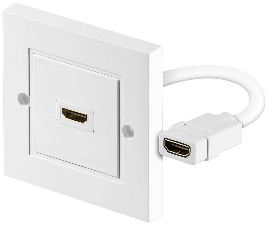 1x Goobay 51722 HDMI™-Wanddose, Weiß - 1x HDMI™-Buchse (Typ A) > 1x HDMI™-Buchse (Typ A)