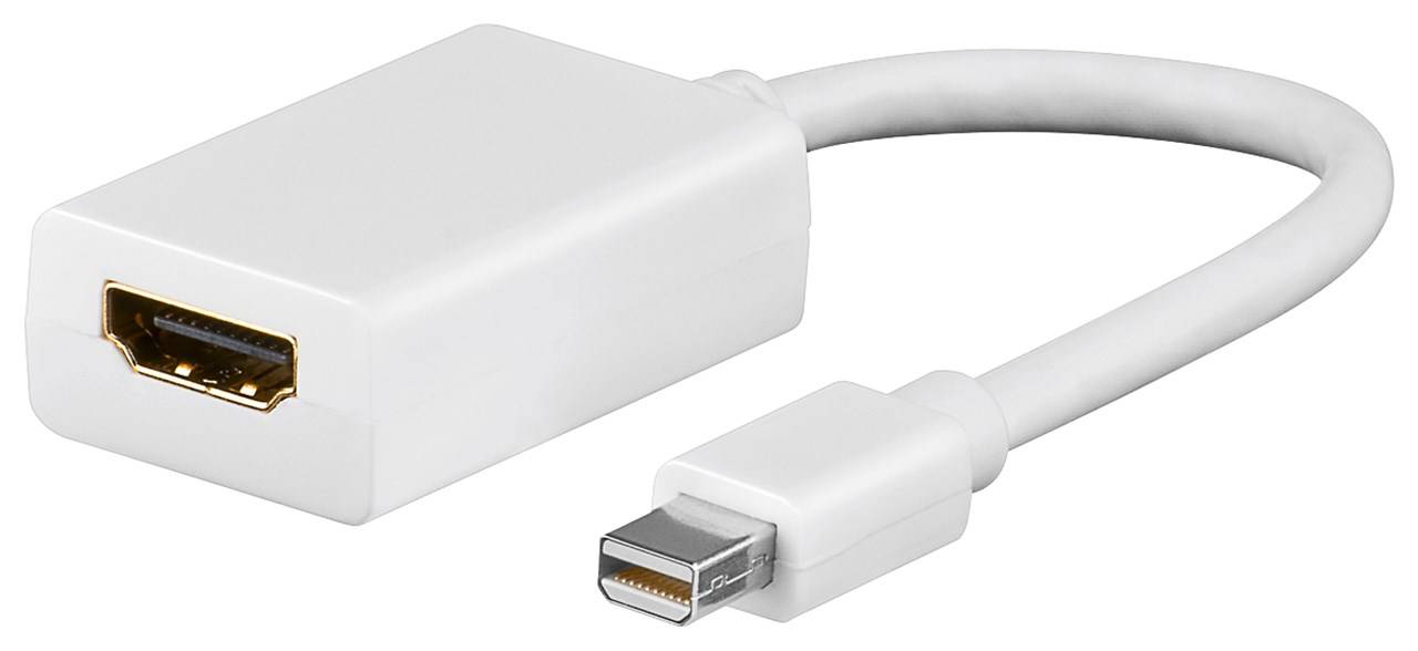 250x Goobay 51729 Standard Mini DisplayPort™/HDMI™-Adapterkabel 1.1, 0.15 m, Weiß - Mini DisplayPort-Stecker > HDMI™-Buchse (Typ A)