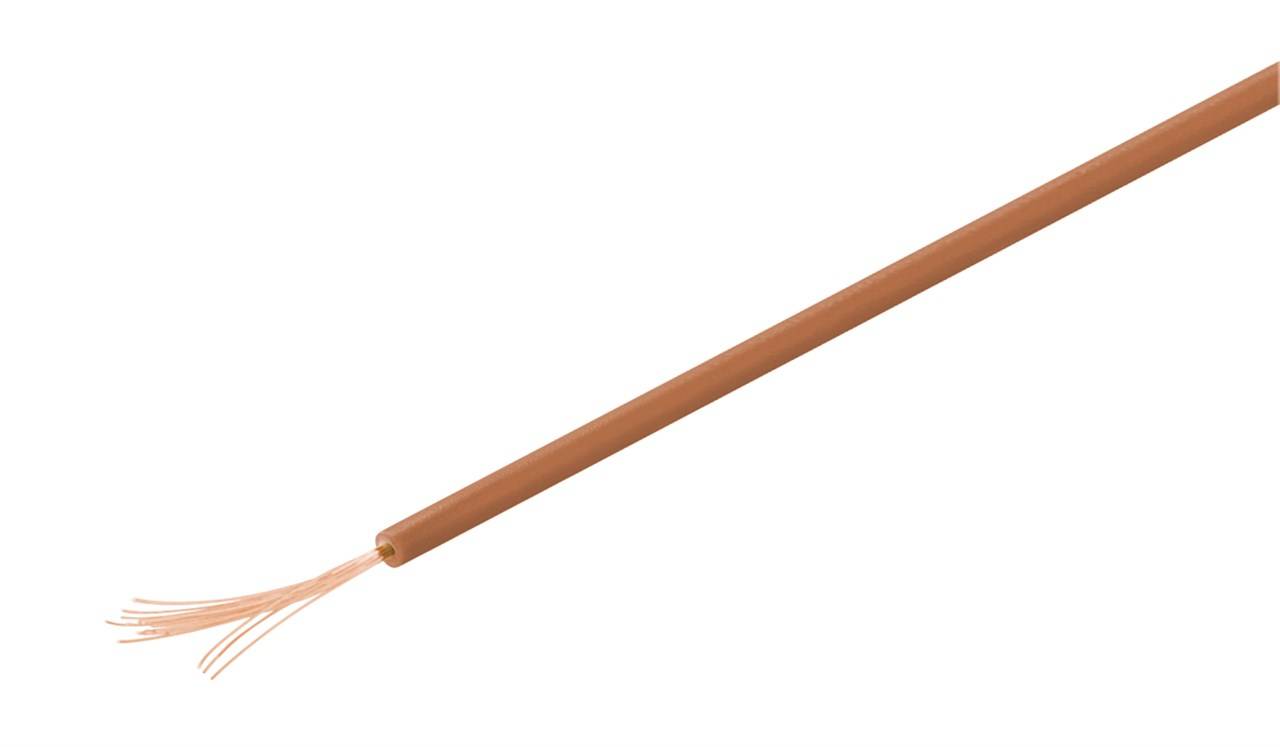 250x Goobay 55040 Kupferlitze isoliert, 10 m, braun - einadriges Kupferkabel, mehrdrähtig (18x 0,1 mm)