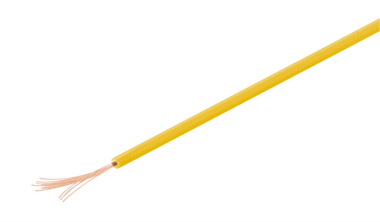 250x Goobay 55041 Kupferlitze isoliert, 10 m, gelb - einadriges Kupferkabel, mehrdrähtig (18x 0,1 mm)