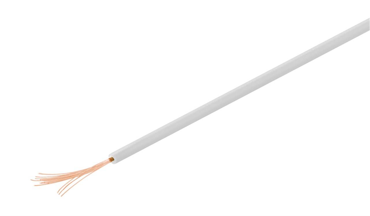 250x Goobay 55046 Kupferlitze isoliert, 10 m, weiß - einadriges Kupferkabel, mehrdrähtig (18x 0,1 mm)