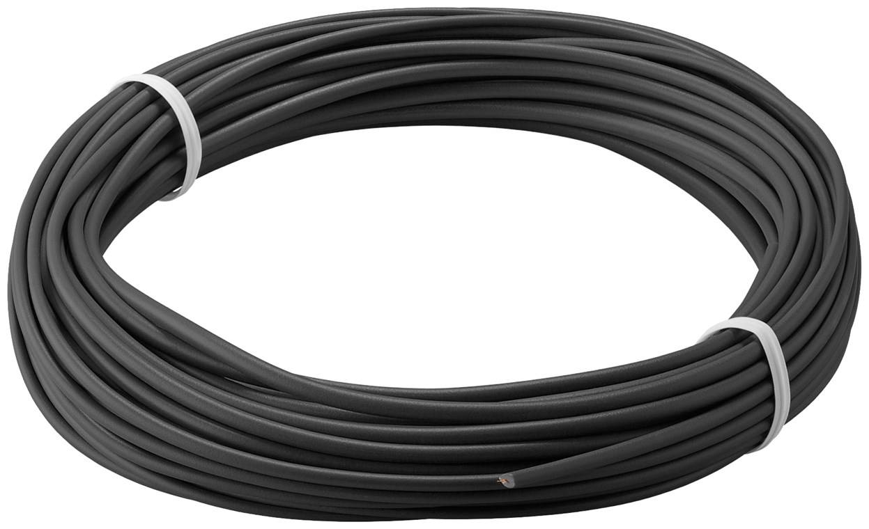 250x Goobay 55045 Kupferlitze isoliert, 10 m, schwarz - einadriges Kupferkabel, mehrdrähtig (18x 0,1 mm)