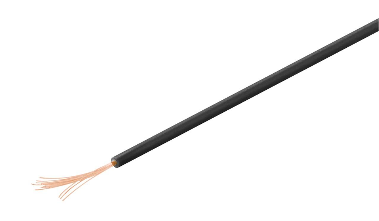 250x Goobay 55045 Kupferlitze isoliert, 10 m, schwarz - einadriges Kupferkabel, mehrdrähtig (18x 0,1 mm)