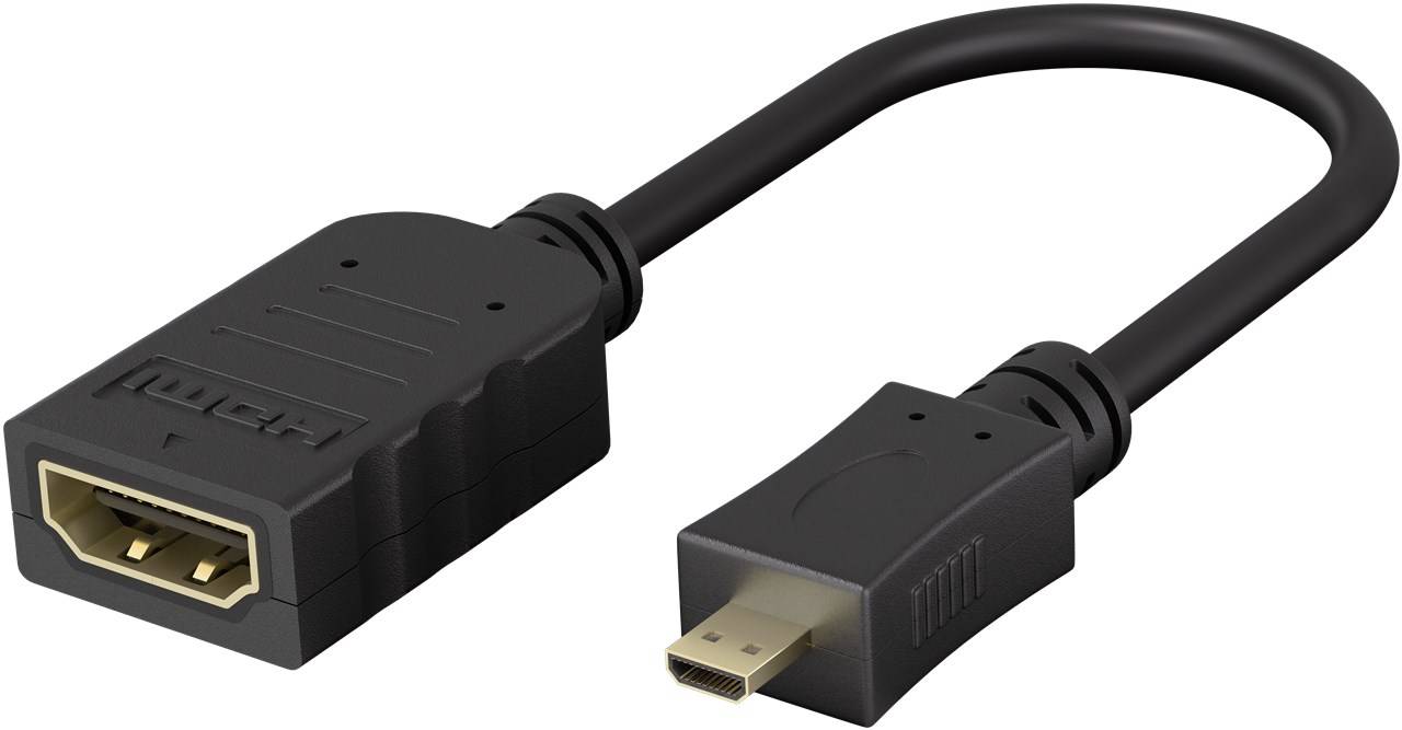 450x Goobay 58683 Standard Micro HDMI™ / HDMI™-Adapter, 4K/60Hz, 0.15 m - HDMI™-Micro-Stecker (Typ D) > HDMI™-Buchse (Typ A)