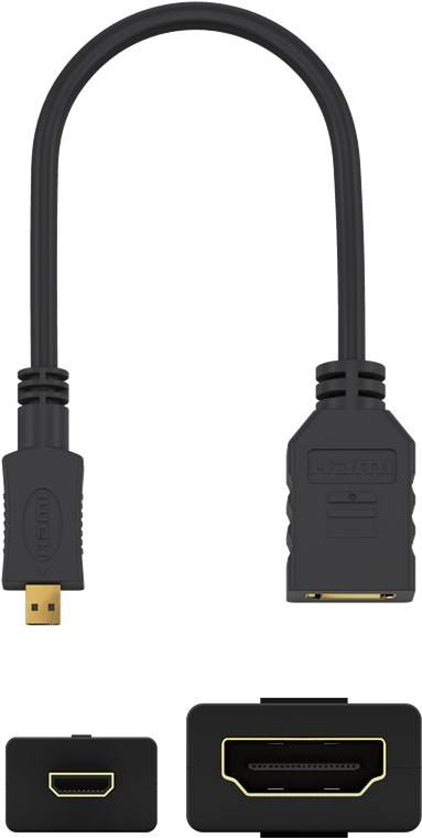 450x Goobay 58683 Standard Micro HDMI™ / HDMI™-Adapter, 4K/60Hz, 0.15 m - HDMI™-Micro-Stecker (Typ D) > HDMI™-Buchse (Typ A)