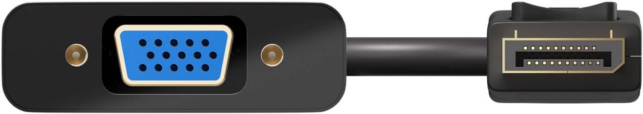 10x Goobay 60606 DisplayPort™-auf-VGA-Adapter 1.1, 0,15 m, Schwarz - DisplayPort™-Stecker > VGA-Buchse (15-polig)