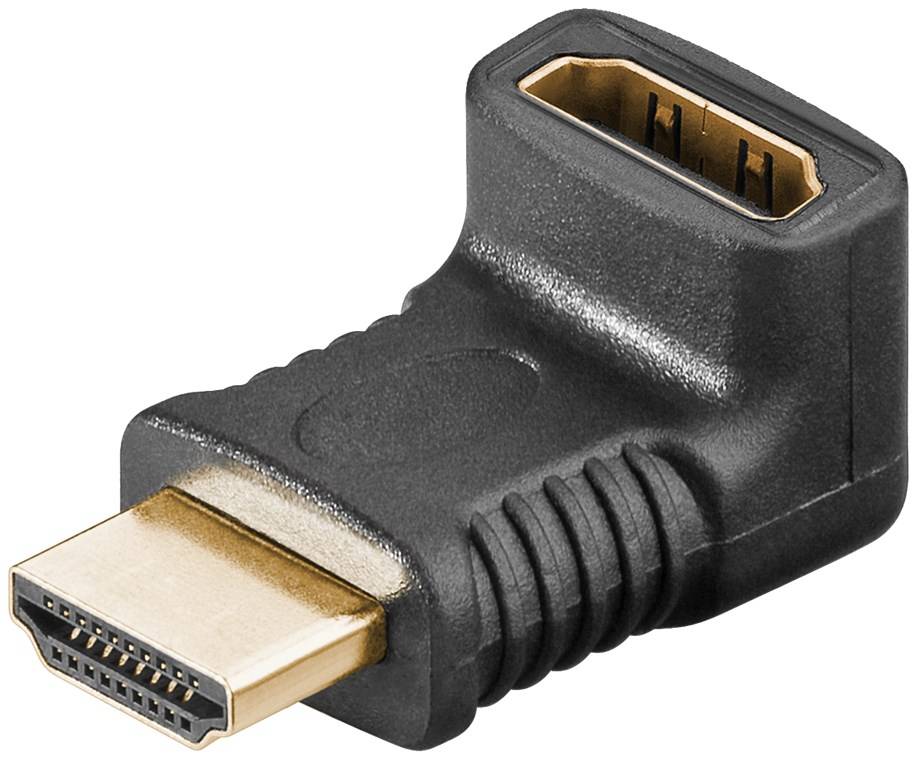 10x Goobay 68782 Standard HDMI™-Winkeladapter 90° vertikal, 4K/60Hz, schwarz - HDMI™-Stecker (Typ A) > HDMI™-Buchse (Typ A)