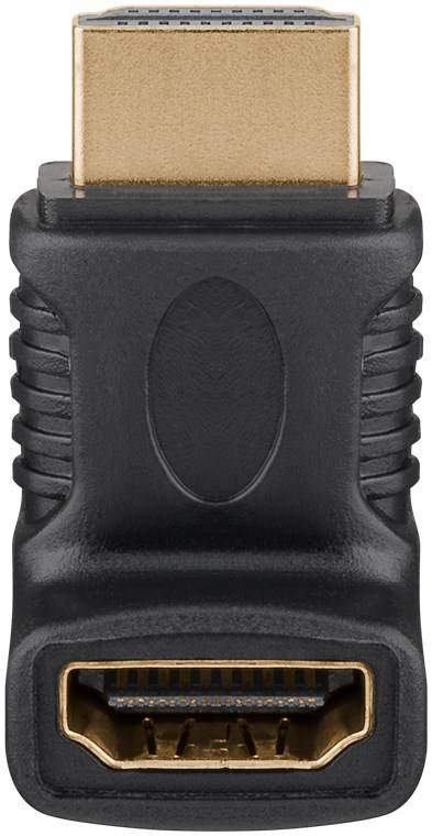 10x Goobay 68782 Standard HDMI™-Winkeladapter 90° vertikal, 4K/60Hz, schwarz - HDMI™-Stecker (Typ A) > HDMI™-Buchse (Typ A)