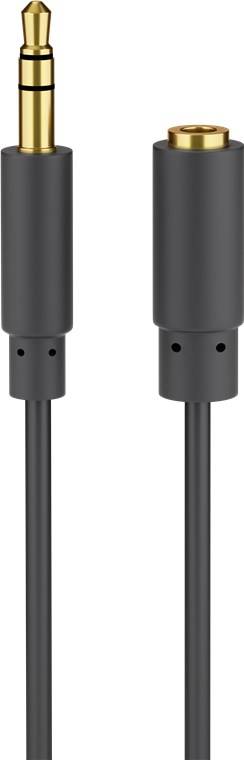 500x Goobay 97111 Kopfhörer- und Audio- Verlängerungskabel AUX, 3,5 mm 3-pol, slim, 0.5 m, Schwarz - Klinke 3,5 mm Stecker (3-Pin, stereo) > Klinke