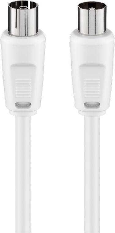 10x Goobay 50910 Antennenkabel (<70 dB), doppelt geschirmt, 0.5 m, Weiß - Koax-Stecker > Koax-Buchse