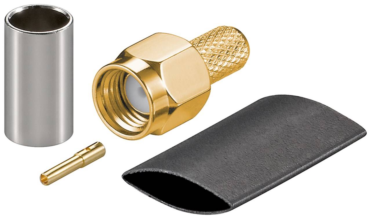 1x Goobay 51697 RP-SMA-Crimpstecker, RG 58 - für Koaxialkabel RG-58