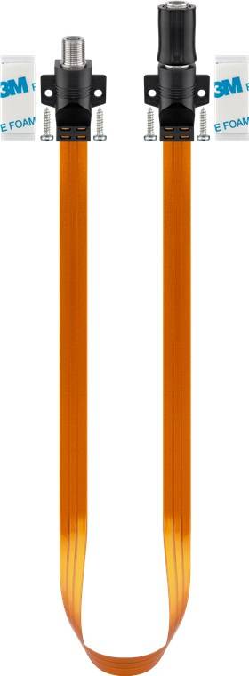 10x Goobay 71410 Wasserdichte SAT-Fensterdurchführung, extrem flach (0,3 mm), 0.5 m - F-Buchse > F-Buchse