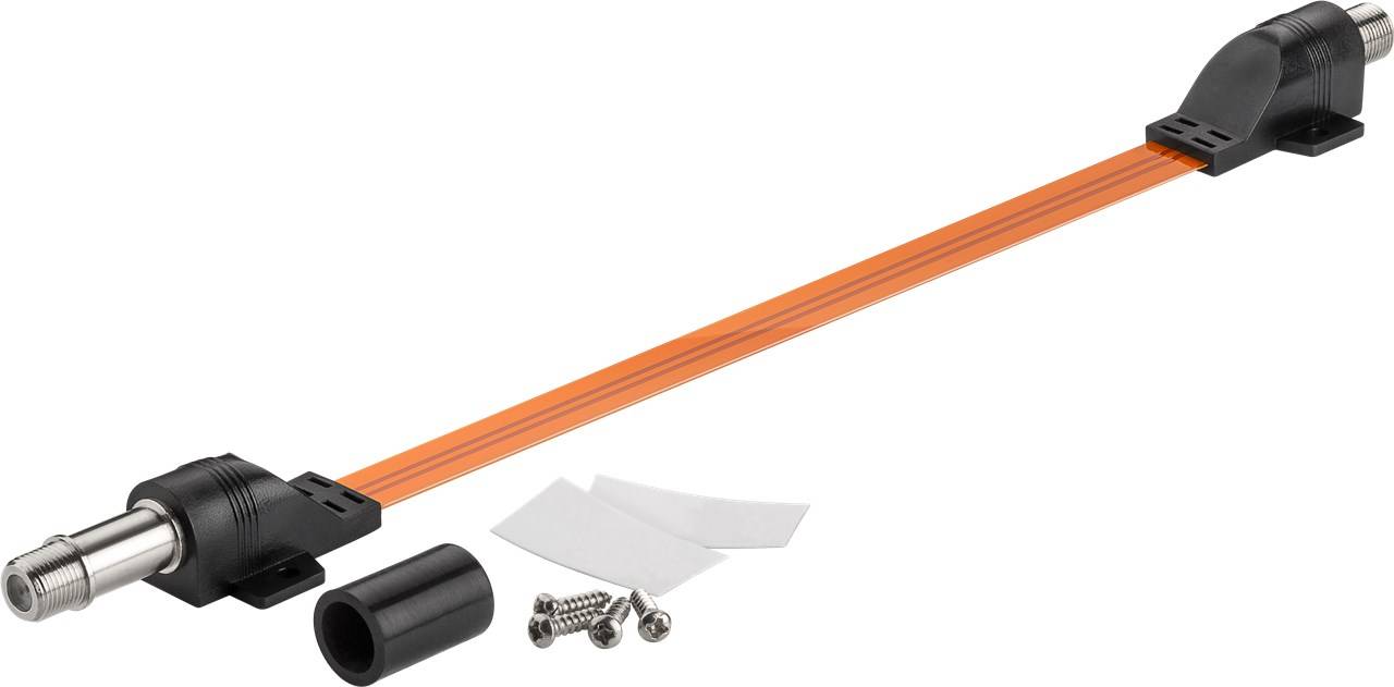 10x Goobay 71410 Wasserdichte SAT-Fensterdurchführung, extrem flach (0,3 mm), 0.5 m - F-Buchse > F-Buchse