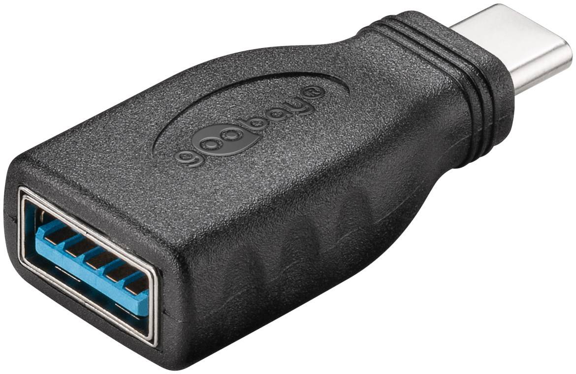 200x Goobay 45395 USB-C™/USB-A 3.0 OTG SuperSpeed-Adapter für Ladekabel, schwarz - USB-C™-Stecker > USB-3.0-Buchse (Typ A)