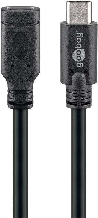 100x Goobay 45393 USB-C™-Verlängerung, USB 3.1 Gen 1, 1 m, schwarz, 1 m - USB-C™-Stecker > USB-C™-Buchse