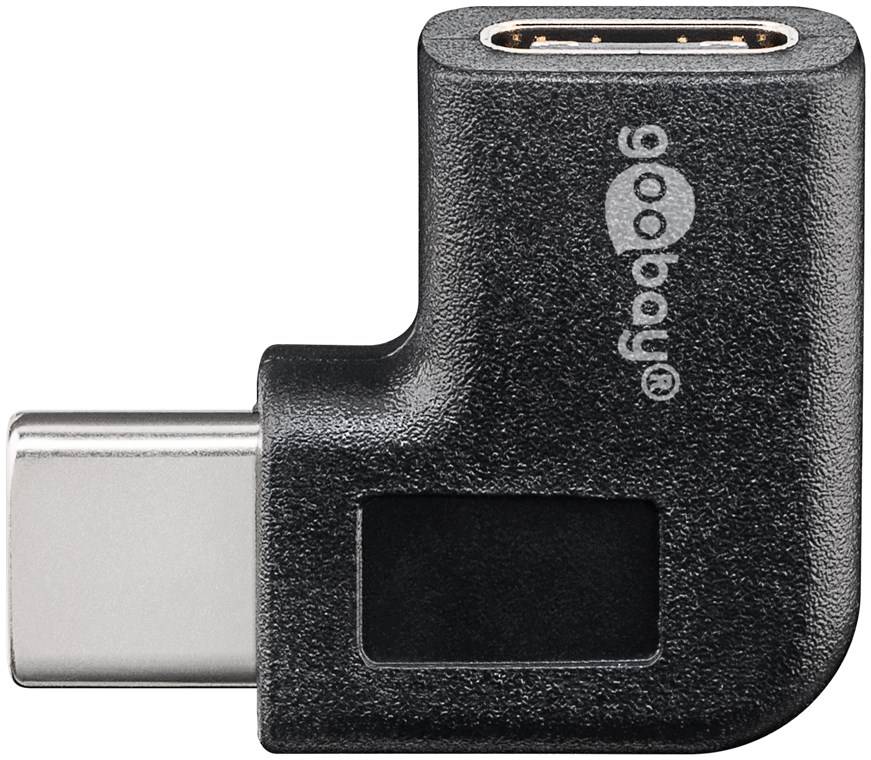 200x Goobay 45402 Adapter USB-C™ auf USB-C™ 90°, schwarz - USB-C™-Buchse > USB-C™-Stecker