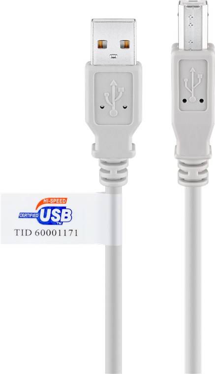 10x Goobay 50832 USB 2.0 Hi-Speed-Kabel mit USB-Zertifikat, grau, 3 m - USB-2.0-Stecker (Typ A) > USB-2.0-Stecker (Typ B)