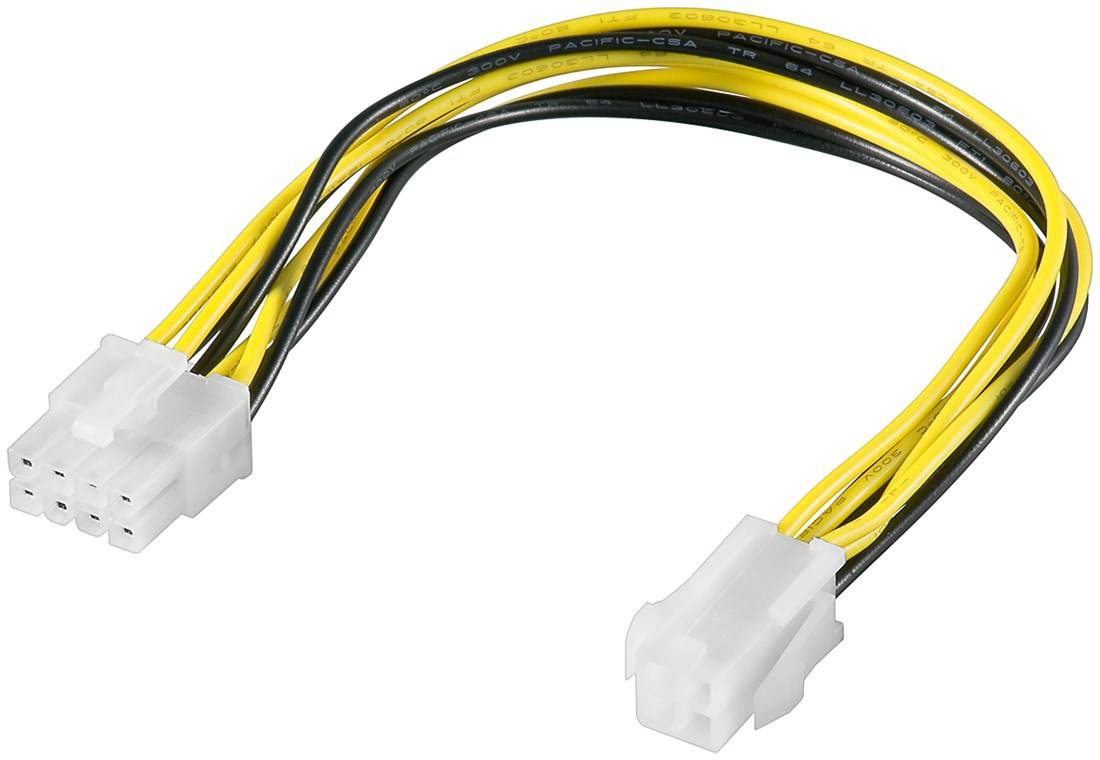 10x Goobay 51358 PC Stromkabel/Stromadapter ATX12 P4, 4 Pin zu 8 Pin, 0.2 m - PCIe-Buchse (8-Pin) > P4-Stecker