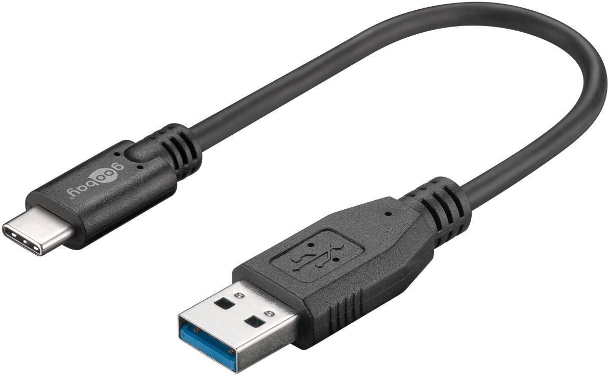 100x Goobay 45247 Sync & Charge Super Speed USB-C™ auf USB A 3.0 Ladekabel, 0.15 m, Schwarz - USB-3.0-Stecker (Typ A) > USB-C™-Stecker