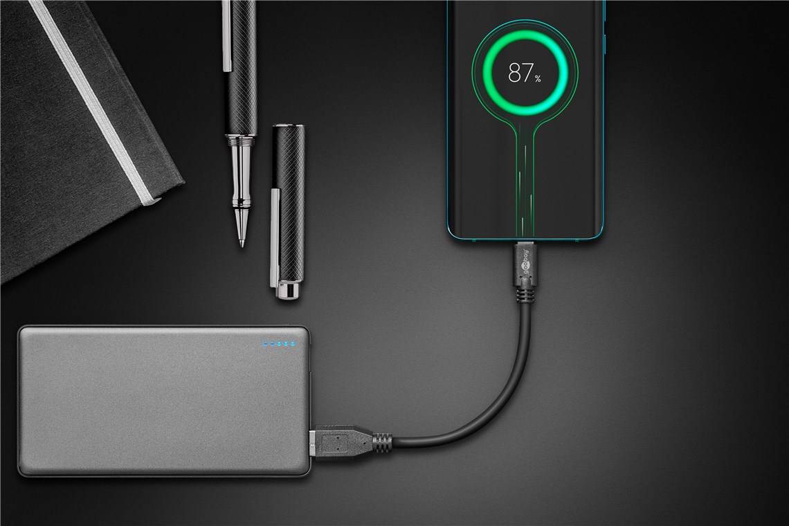 100x Goobay 45247 Sync & Charge Super Speed USB-C™ auf USB A 3.0 Ladekabel, 0.15 m, Schwarz - USB-3.0-Stecker (Typ A) > USB-C™-Stecker