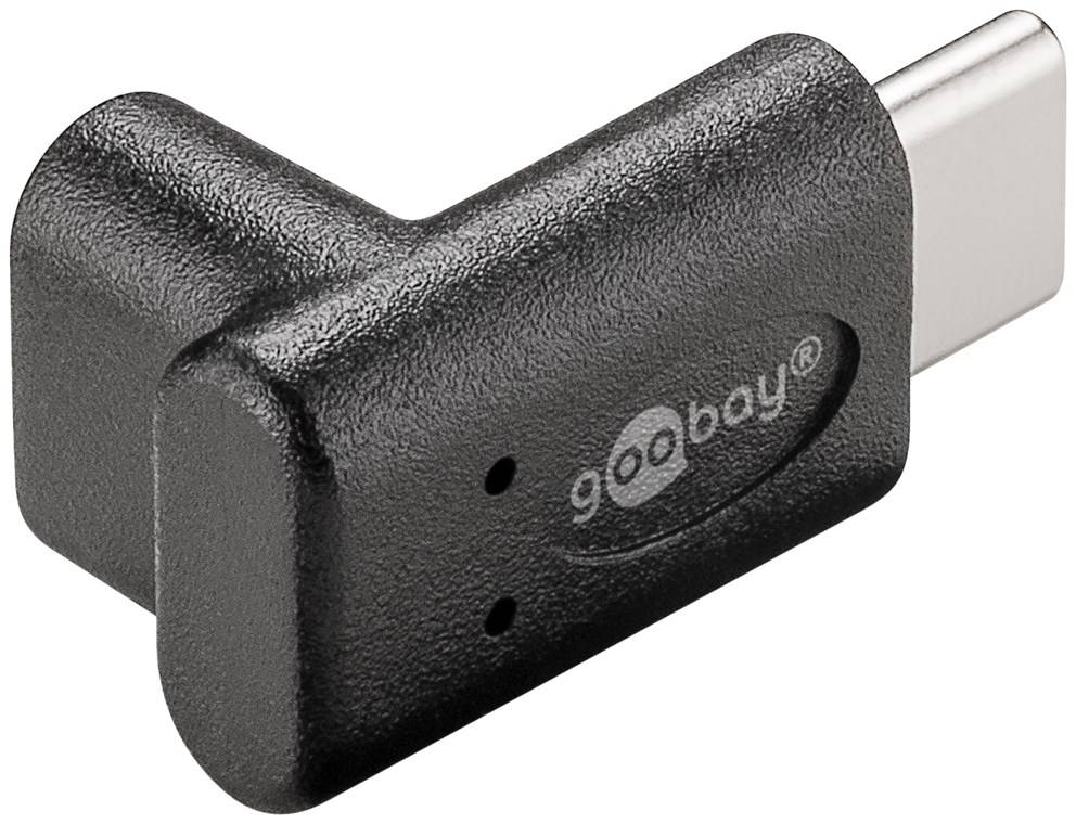 400x Goobay 55556 Adapter USB-C™ auf USB-C™ 90°, schwarz - USB-C™-Buchse > USB-C™-Stecker