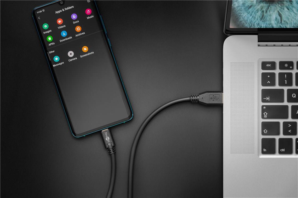 100x Goobay 73141 Sync & Charge Super Speed USB-C™ auf USB A 3.0 Ladekabel, 3 m, Schwarz - USB-3.0-Stecker (Typ A) > USB-C™-Stecker