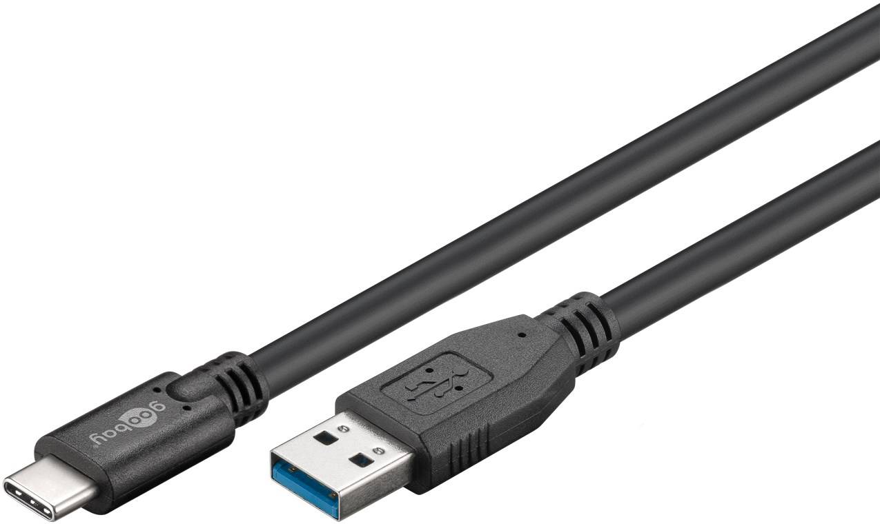 100x Goobay 73141 Sync & Charge Super Speed USB-C™ auf USB A 3.0 Ladekabel, 3 m, Schwarz - USB-3.0-Stecker (Typ A) > USB-C™-Stecker