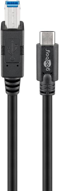 150x Goobay 67986 USB 3.0 Kabel USB-C™ auf B, schwarz, 1 m - USB-3.0-Stecker (Typ B) > USB-C™-Stecker