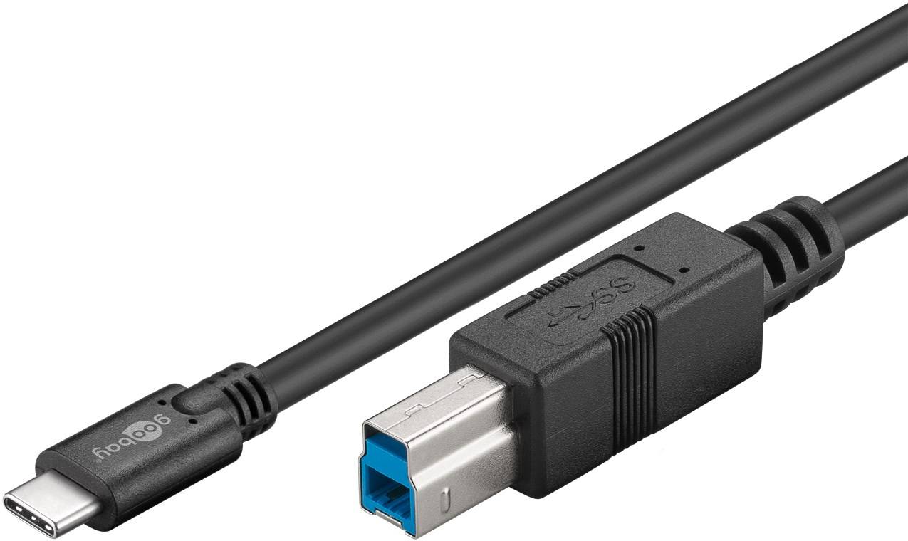 150x Goobay 67986 USB 3.0 Kabel USB-C™ auf B, schwarz, 1 m - USB-3.0-Stecker (Typ B) > USB-C™-Stecker