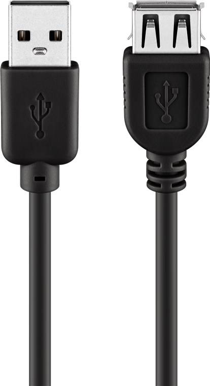 200x Goobay 68622 USB 2.0 Hi-Speed-Verlängerungskabel, schwarz, 0.3 m - USB-2.0-Stecker (Typ A) > USB-2.0-Buchse (Typ A)
