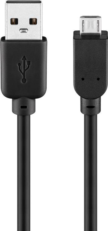 50x Goobay 93921 USB 2.0 Hi-Speed-Kabel, schwarz, 5 m - USB-2.0-Stecker (Typ A) > USB 2.0-Micro-Stecker (Typ B)