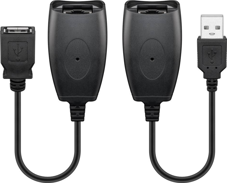 40x Goobay 93321 USB-Verlängerungsadapter bis 40 m über CAT-Kabel - USB-1.1-Stecker (Typ A) > USB-1.1-Buchse (Typ A)