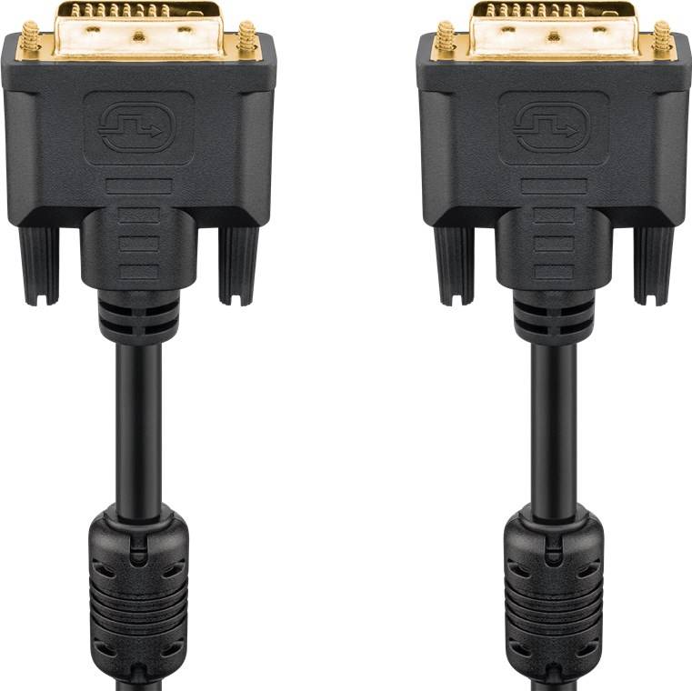25x Goobay 93574 DVI-D Full HD-Kabel Dual Link, vergoldet, 1.8 m, Schwarz - DVI-D-Stecker Dual-Link (24+1 pin) > DVI-D-Stecker Dual-Link (24+1 pin)
