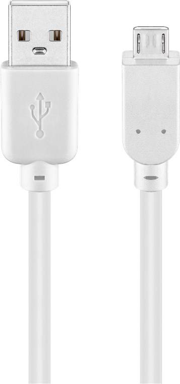 210x Goobay 96193 USB 2.0 Hi-Speed-Kabel, weiß, 1 m - USB-2.0-Stecker (Typ A) > USB 2.0-Micro-Stecker (Typ B)