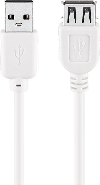200x Goobay 96196 USB 2.0 Hi-Speed-Verlängerungskabel, weiß, 0.3 m - USB-2.0-Stecker (Typ A) > USB-2.0-Buchse (Typ A)