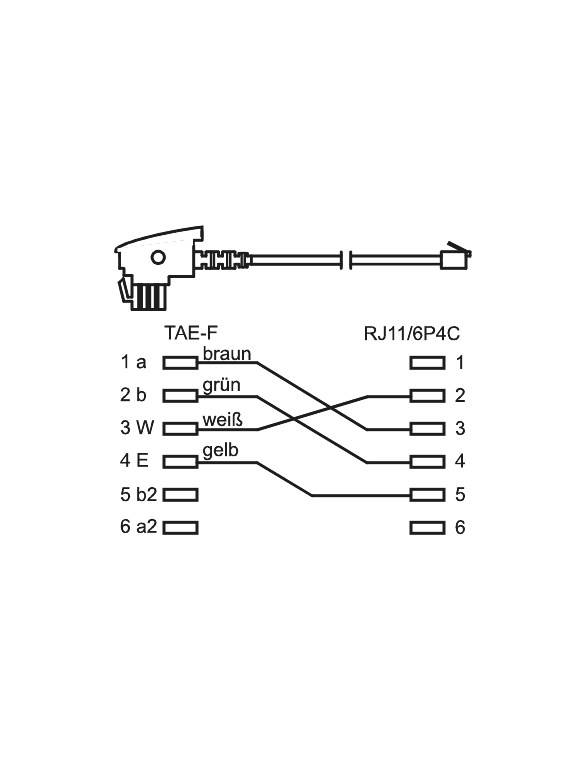 10x Goobay 50941 Telefonkabel Iinternational Pinout) 4-polig, 3 m, Schwarz - Kupferkaschierter Aluminiumleiter (CCA), TAE-F-Stecker > RJ11-Stecker