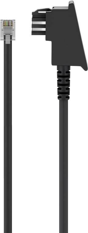 10x Goobay 68536 Telefonkabel (Universal Pinout), schwarz, 6 m - Kupferkaschierter Aluminiumleiter (CCA), TAE-F-Stecker (2-adrig) > RJ11-Stecker