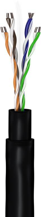 2x Goobay 94398 CAT 6 Outdoor Netzwerkkabel-Set, U/UTP, schwarz, 100 m - Kupferkaschierter Aluminiumleiter (CCA), AWG 24/1 (solid), 2-fac