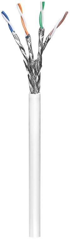 2x Goobay 94217 CAT 6 Netzwerkkabel, S/FTP (PiMF), weiß, 100 m - Kupferkaschierter Aluminiumleiter (CCA), AWG 26/7, PVC-Kabelmantel