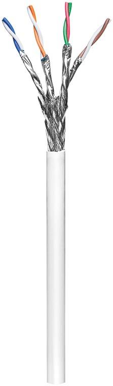 4x Goobay 94222 CAT 6 Netzwerkkabel, S/FTP (PiMF), weiß, 100 m - Kupferkaschierter Aluminiumleiter (CCA), AWG 23/1 (solid), halogenfreier