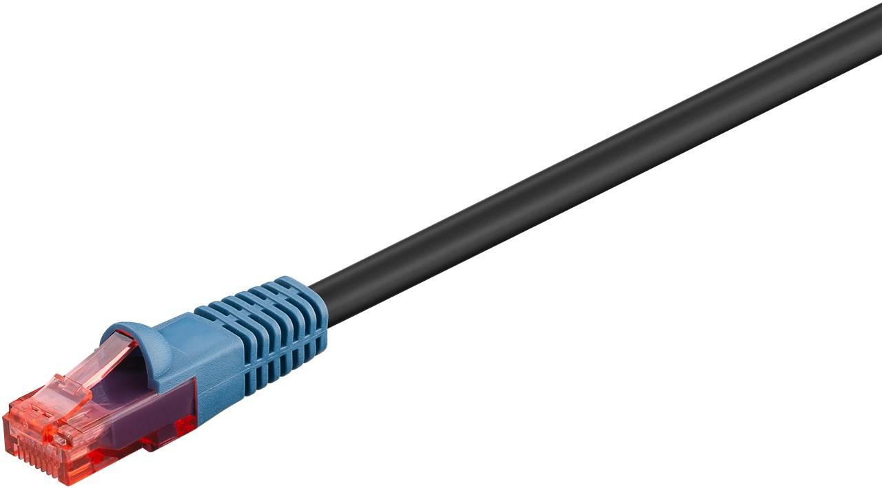 16x Goobay 94391 CAT 6 Outdoor-Patchkabel, U/UTP, schwarz, 15 m - Kupferkaschierter Aluminiumleiter (CCA), 2-fach Außenmantel (PE)
