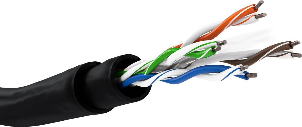 2x Goobay 94398 CAT 6 Outdoor Netzwerkkabel-Set, U/UTP, schwarz, 100 m - Kupferkaschierter Aluminiumleiter (CCA), AWG 24/1 (solid), 2-fac